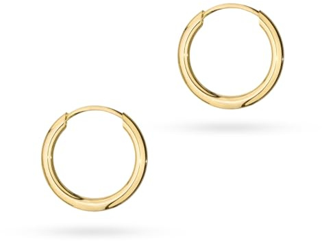 MARKO Echtgold Creolen Damen 12mm – Feine 8 Karat (333) Gold Ohrringe aus Gelbgold | Klassischer Schmuck für Frauen – Elegant zu Alltag, Oktoberfest & Weihnachten