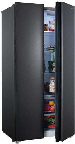 Iceblue 20.7 Cu.Ft. Side-by-side Refrigerators, 36 Full Size Refrigerator, Zoning Temperature Control Beverage Refrigerator with Freezer, Frost Free Beverage Fridge - Black Stainless Steel