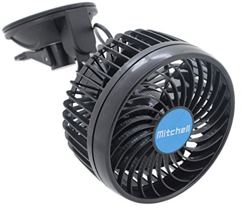 Mitchell Ventilator, Autoventilator mit Saugnapf, Gebläse Klimaanlage Fan / Fans , klein / mini Ventilatoren, KFZ Lüfter, Kühlung, Kühlgerät 115 mm 12V