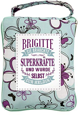 History & Heraldry Design Top Lady Tasche: Brigitte/Einkaufstasche, Strandtasche, Sporttasche, Blumenmuster/vielseitig, praktisch, personalisiert mit Name und Spruch