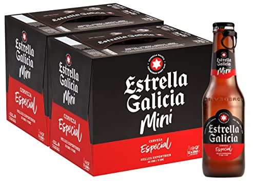 Estrella Galicia - Especial Mini, Cerveza Lager, 24 Botellines x 20 cl