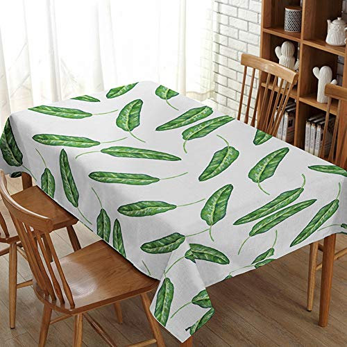 Tovaglia, Verde E Fresco Giardino Tovaglia Bianca In Cotone Poliestere A Prova Di Polvere Esterna Decorativa Parte Coperta Di Stoffa, Pulire Grande Tovaglia, Usato Per Il Tavolo Da Cucina Tavola Deco