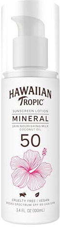 Hawaiian Tropic Hawaiian Tropic Mineral Sun Milk Body Lotion Spf 50, 3.4 Ounces, 1 Count