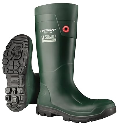 DUNLOP Purofort FieldPRO Full Safety Work Boots, Green, Size 42