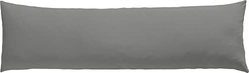 Erwin Müller Seitenschläferkissenbezug, Stillkissenbezug Nürnberg Doppel-Jersey, grau Größe 40x140 - strapazierfest, temperaturausgleichend, mit Reißverschluss
