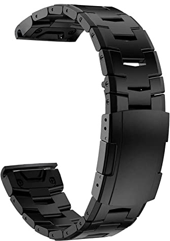 Abanen Titan klockarmband för Garmin Fenix 8 47 mm/epix Pro 47 mm, Quick Fit 22 mm titan metallarmband med rostfritt stålspänne för Fenix 7/6/5, Approach S62 (svart), QuickFit 22mm, Titan, rostfritt