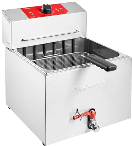 MBH - Friggitrice elettrica industriale Valentine da 10 litri con 1 cestello per la ristorazione. Friggitrice professionale in acciaio inox per bar, ristorante e cucina industriale