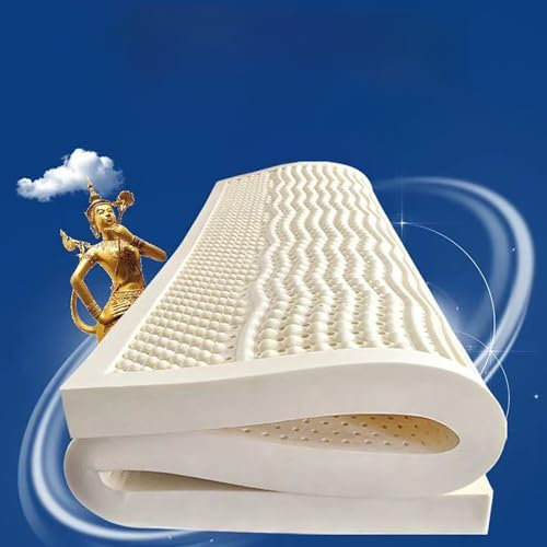 NaKeah Latexmatratze, 7 Zonen Support - Natural Latex Soft Matratze Topper für Linderung Druck, weiche und atmungsaktive, natürliche Latex -Matratze,7.5cm,100x200cm