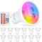Bombilla LED Foco GU10 Colores RGBW Bombillas 6W Spot Cambio de Color Regulable Blanco Cálido 2700K Casquillo Control remoto Incluido Equivalente de 50W(Pack de 12)