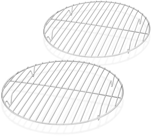 Onader Rund Abkühlgitter 2er Set, Edelstahl Kuchengitter Backgitter Set, Auskühlgitter zum Kühlen Backen Dämpfen, Rostfrei & Langlebig, Spülmaschinenfest - 27cm