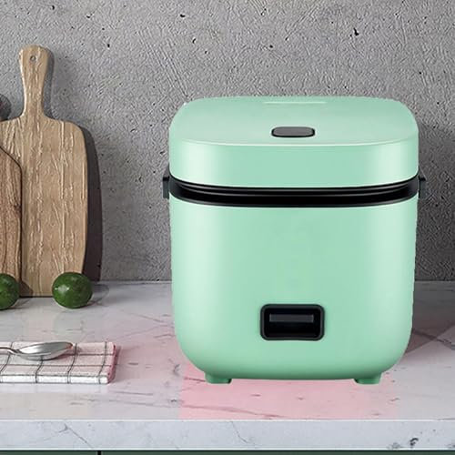 Small Rice Cooker for 1, Small Rice Cooker And Steamer Korean Micro Rice Cooker 2 Cup, Warmer Function with Steamer,Cyan