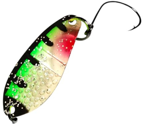 SEABUZZ Mini Barsch & Forellen Spoon Solo 2,7g 3,2mm Forellenköder | Barschköder mit Angelhaken - Blinker Forelle & Raubfisch Angeln Köder - Sport Fischköder - Kunstköder - Wobbler