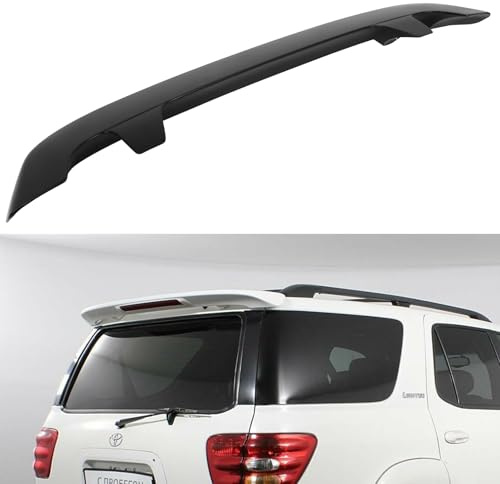 SCITOO ABS Roof Spoiler Fits for 2001-2007 for Toyota for Sequoia 1PC Matte Black Rear Window Roof Spoiler