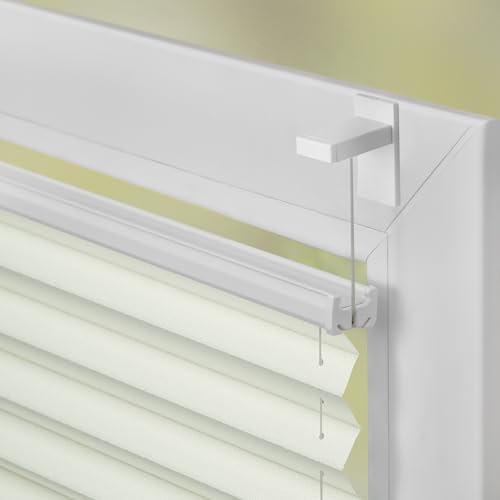 Lichtblick Plissee Klebfix, ohne Bohren, verspannt, Verdunkelung - Beige 30 cm x 100 cm (B x L)