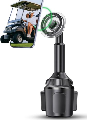 ICARMOUNT Golfwagen-Handyhalterung, starker magnetischer Getränkehalter, Handy-Halterung für iPhone 17, 16, 15, 14, 13, 12, Golfwagen-Zubehör für EZGO/Club-Auto/Yamaha/Icon, Golfer-Geschenke für