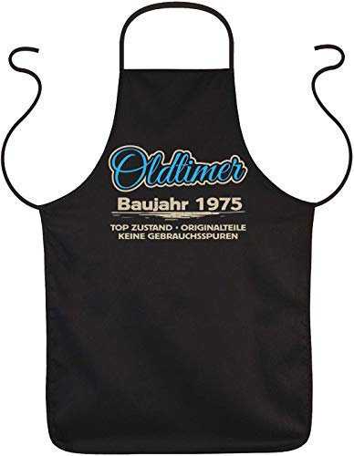 Schürze 50.Geburtstag, 50 Jahre Kochschürze, Jahrgang 1975 : Oldtimer Baujahr 1975 Top Zustand - Sprüche Grillschürze 50.Geburtstag