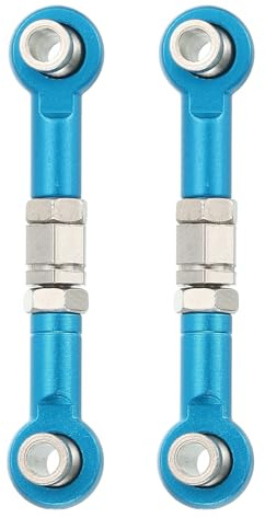 sourcing map 2 Pcs Steering Servo Turnbuckle Rod RC Aluminum Alloy Linkages for HSP 1/10 94123 On-Road RC Car (Blue, 38mm)