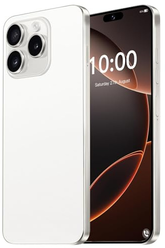 QrZrQ Smartphone 4G Pas Cher, Écran HD de 6,3 Pouces, 32 Go de Stockage (Extensible jusqu'à 256 Go), Double SIM Gratuite, Android 12.0, Prise en Charge du téléphone à déverrouillage Facial (White)