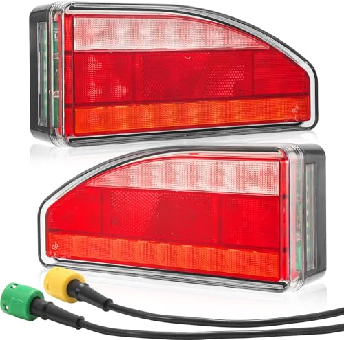 ETUKER Kit Fanali Posteriori Rimorchio LED 12/24v 7Funzione con Fendinebbia Posteriore/Luce Retromarcia/Luci Targa