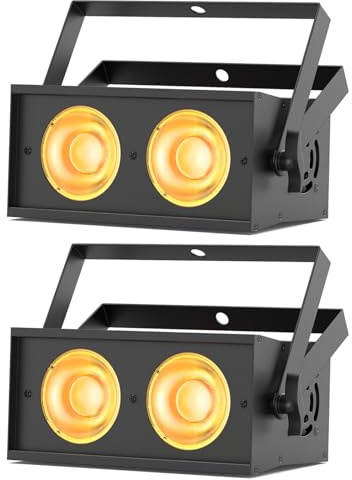 2PCS Mini Projecteur Par RGBW COB 150W, Stroboscope Actif au Son d-mx512 avec Faisceau 36° pour DJ Scène Fête Mariage Discothèque