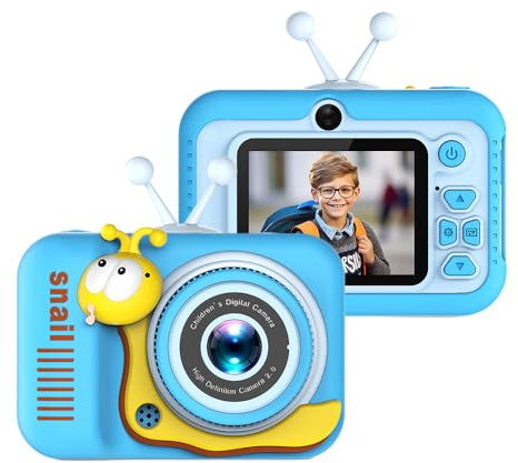 720P söt tecknad barnkamera digitalkamera 20 MP barnkamera barn selfiekamera för pojkar och flickor 4 x digital zoom 5 cm skärm dubbla linser födelsedagsfestival perfekt för