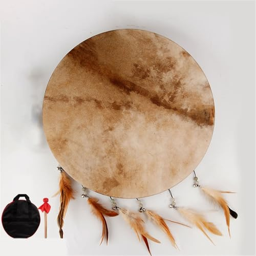 Shaman Drum - Buffalo Hide diseño nativo americano, tambor de marco hecho a mano para ceremonias y música espiritual, tambor de mano ritual para adultos