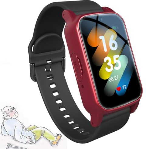 Reloj inteligente con detección de caídas, pulsera SOS, rastreador GPS, alarma personal con botón de asistencia de emergencia para personas mayores