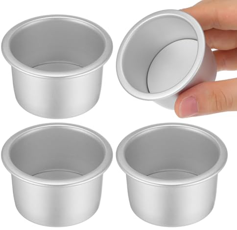 TEHAUX 4Pack 2Inch Mini Round Cake Tins, Non-Stick Deep Aluminium Pans with Removable Base for Even Baking of Cheesecake, Mousse & Chiffon for Wedding, Birthday & Christmas Party