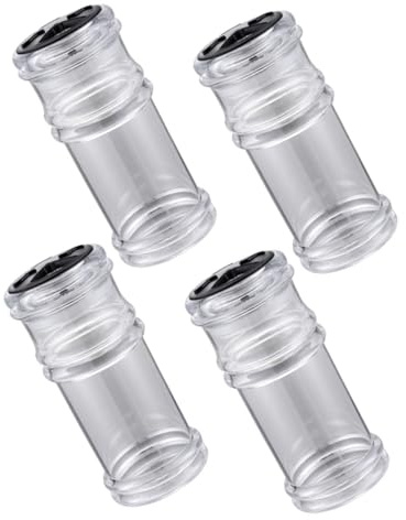 POPETPOP 4 pezzi Saliere e Pepiere in Plastica Nera Grande Contenitori Multiuso per Spezie e Pratici e Riutilizzabili per Cucina e Attività all Aperto come Barbecue e Campeggio