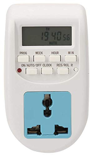 Haofy Interruptor de Temporizador de Enchufe con Pantalla Digital, Ahorro de Energía de Precisión Programable para Uso Doméstico, Plástico ABS