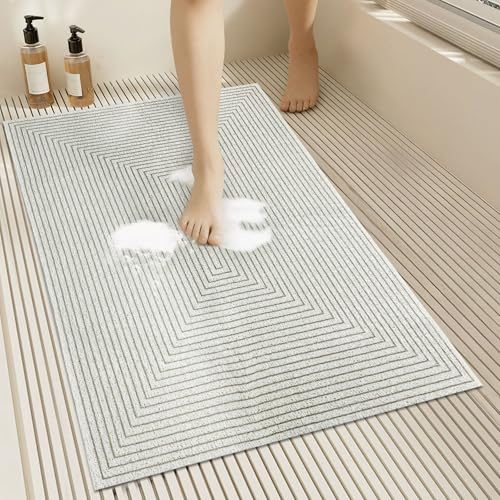 Duschmatta, halkfri, halkfri matta, dusch, säkerhetsbadmatta, mjuk PVC luffa, halkfri matta, badkar, massage för dusch, våtområden, snabbtorkande (vit 60 x 90 cm)