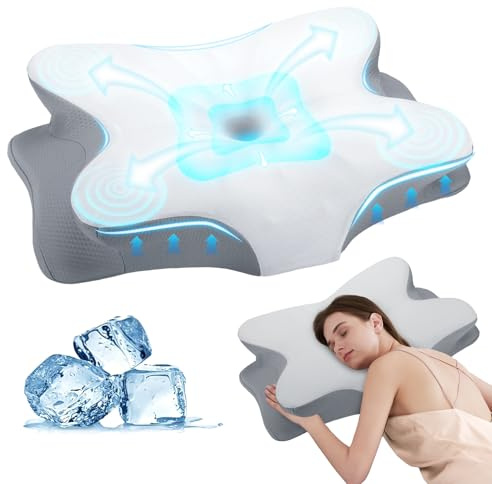 ZRSDIXKI Nackenkissen Kopfkissen - Memory Foam Kissen | Stabile Nackenstütze Schlafkissen - Ergonomisch Seitenschläferkissen - Nackenstützkissen für Seiten, Rücken & Bauchschläfer