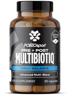 Polleo PRE+POST MultiBiotiq – 60 Kapseln | 20 Stämme Probiotika | 300 Mrd. KBE pro g | Mit D-Mannose & Cranberry-Extrakt | Veganes Nahrungsergänzungsmittel für Darm & Wohlbefinden