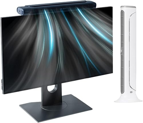 Ventilatore da Tavolo per Risparmiare Spazio, Ventilatore da Tavolo Personale per Tubare Come Ventilatore da Ufficio, Ventilatore Multifunzionale Senza Lama A Clip per Monitor, Piccolo, White