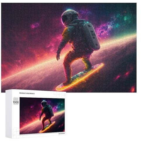 Puzzles Für Teenager 1000 PCS Space Surfer Cosmic Adventure -1 Puzzles Für Erwachsene Entspannende Spiele Präzises Schneiden Herausforderndes Spiel Geschenke 1000 PCS