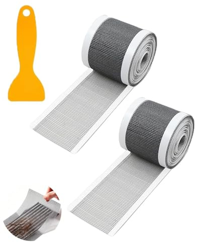 RAMGLYO Filtro Desagüe Ducha, 2 Rollo 7cmx5m, Atrapa Pelos Ducha Autoadhesivo, Rejilla Drenaje, Desechables Prácticos