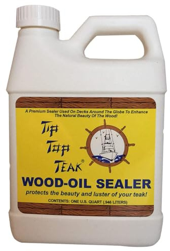 Tip Top Teak Wood-Oil Sealer, Teak Sealer, Wood Sealer, Boat Cleaner, Essential Boat Accessories, 1 Quart