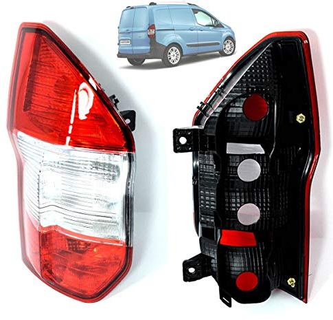 Promo Link Rücklicht links (Fahrerseite) für Ford Transit-Tourneo Courier ab 03/2014, weiß-rot, ohne Lampenträger, Wasserdicht, Heckleuchte