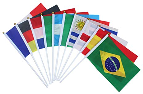 32 Pcs International Drapeau de du Monde 32 Pays Tenu à La Main Petits Drapeaux Nationaux Décorations de Fête pour Les Événements Sportifs de La Coupe du Monde