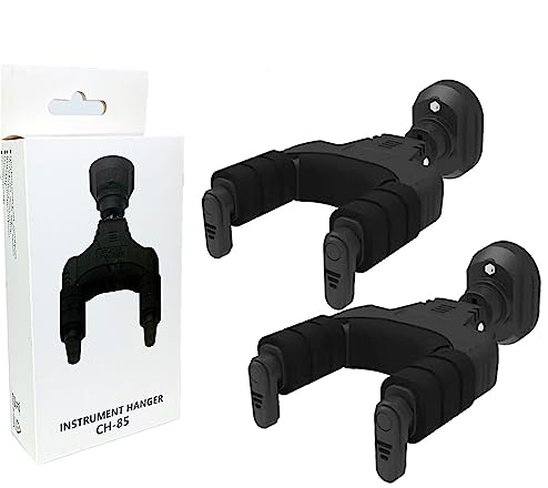 AUPHY Gitarrenhalter für die Wand mit Auto-Lock & Drehmechanismus | 10KG+ Schwerlast | Universeller Wandhalter für alle Kopfplatten/Griffbreiten,Klassik-, Akustik-, E-Gitarre,Bass etc,2er-Set