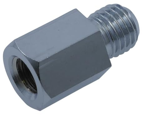 Spiegeladapter chrom von Loch M8 Rechts auf Bolzen M10 Rechts, Adapter Spiegel