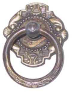 Antikhof Möbelbeschlag Jugendstil Messing geprägt Patiniert,Größe:D=3,8cm Bestellnummer: JMB 406