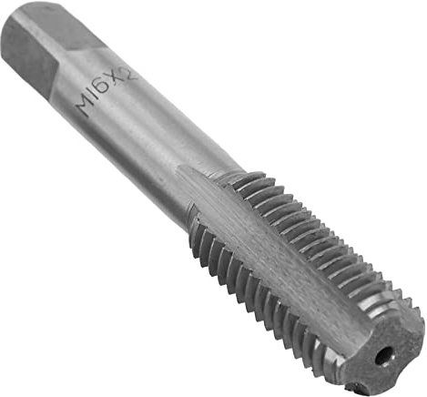 2x Gewindebohrer aus Schnellarbeitsstahl - Metrisches Gewinde - Geradnut für Durchgangslöcher - Für Stahl, Edelstahl & Metall (M16x2.0)