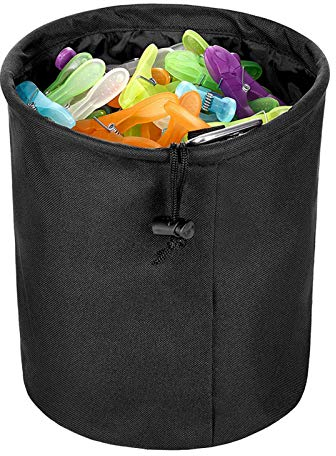 Clothes Peg Bags with Hanger, Peg Bag with Drawstring, Multi-Functional Clothespins Storage Cylinder Bag, Hanging Hook, Waterproof Peg Bag for Washing