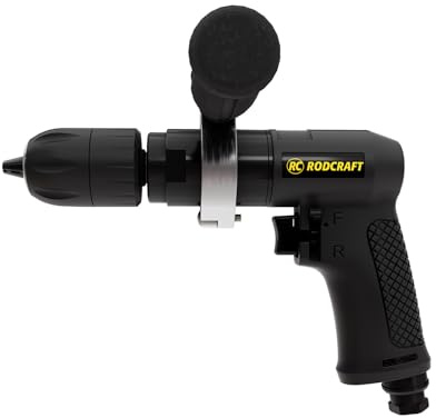 Rodcraft RC4560 Druckluft-Bohrmaschine, 13 mm Bohrleistung | 800 U/min und 400 W Leistung. Ideal für kontrollierte Bohrarbeiten in Metall und Werkstoffen