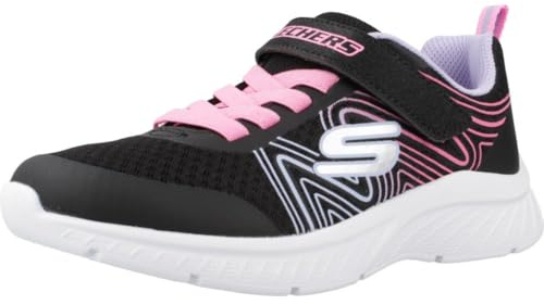 Skechers Unisex-Child Microspec Plus - Swirl Sweet Sneaker, Black/Multi, 12.5 Little Kid