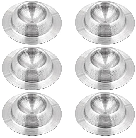 Hsthe Sea 6 Pezzi Portauovo in Metallo Portauovo in Acciaio Inossidabile Bocca della Coppa 4,5 Cm di Diametro per Uovo alla Coque Morbido -Sliver