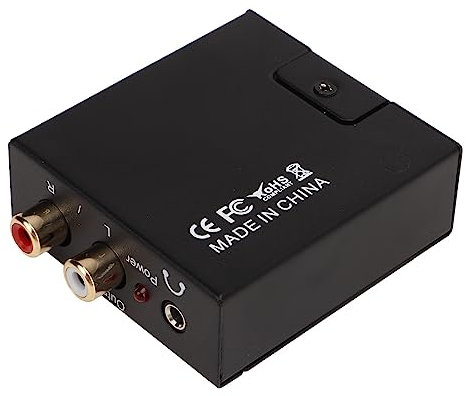 Tbest Convertidor de Sonido Digital a Analógico, Convertidor de Audio Digital a Analógico Reducción de Ruido Profesional Adaptador de Sonido Digital sin Distorsiones para Cine en Casa