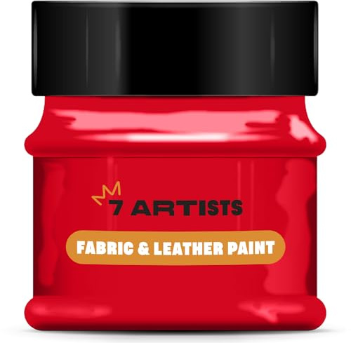 7 Artists Stoffmalfarbe, Lederfarbe 50ml Rot | Stoffmalfarben Waschfest | Textilfarbe für Kleidung, Schuhe, Jeans, Taschen | Stofffarben Waschfest | Stofffarbe | Textilfarben Waschmaschinenfest