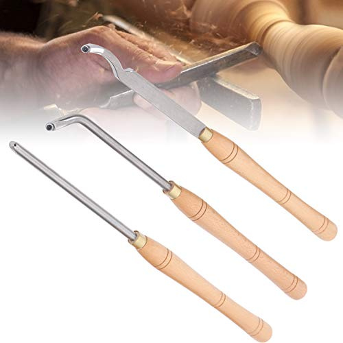 Stechbeitel Set für Holz, 3-teiliger 11'' Stechbeitelsatz, Stecheisen Holzbeitel, Hartmetall-Drehwerkzeuge & Schraubenschlüssel Kit, Holzmeiselset für Holzarbeiten, Stemmeisen Satz für Anfänger Profis